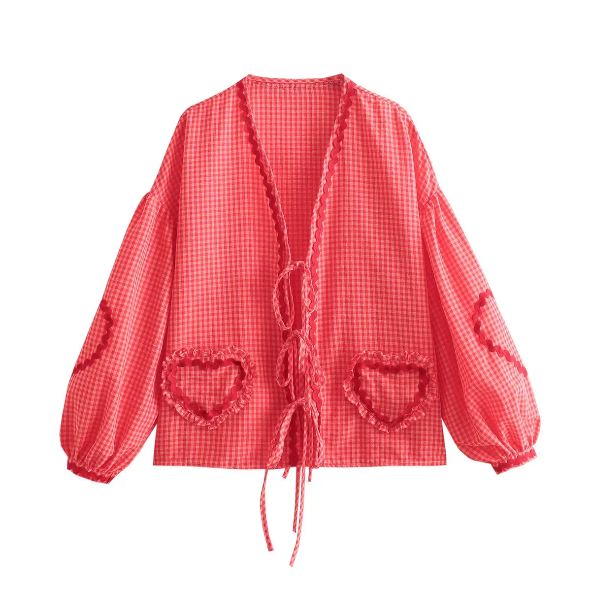 Alea - vintage loose heart pockets shirt