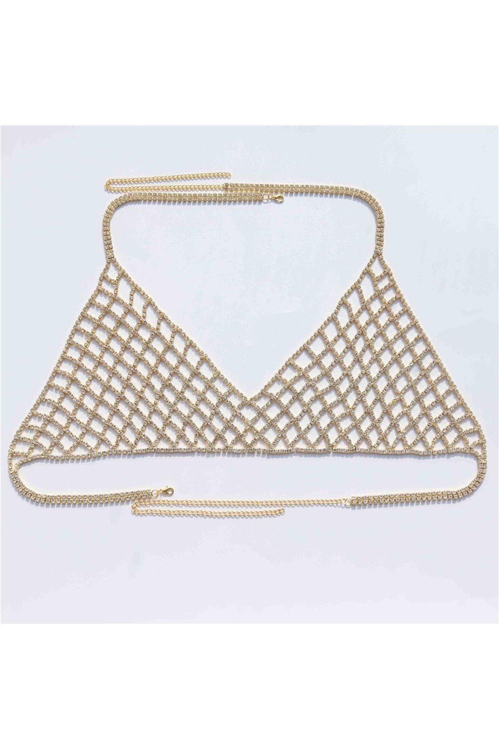 Charlotte - rhinestone bra body chain