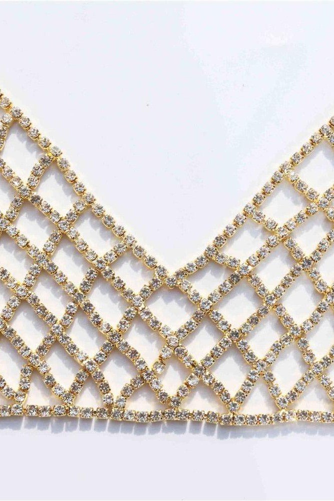 Charlotte - rhinestone bra body chain