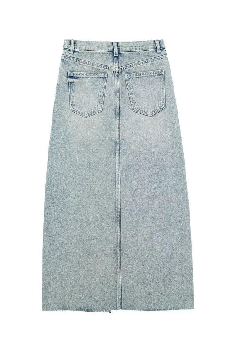 Eleanor - high-waisted denim skirt