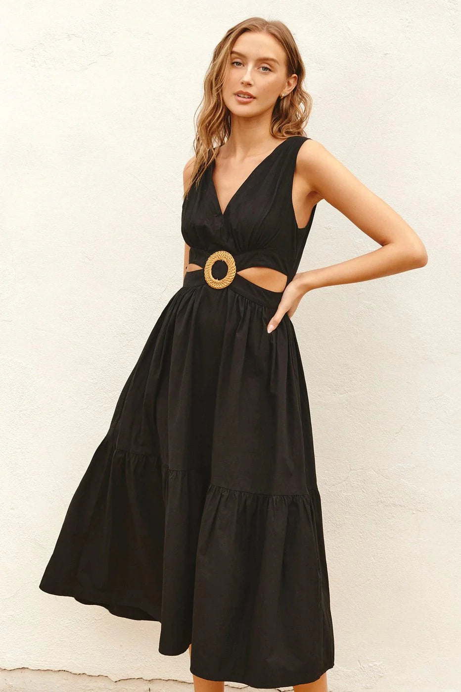 Emily - side cutout midi dress