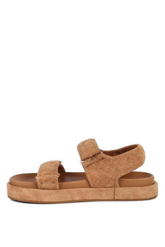 Oliver - quilted body platform sandals