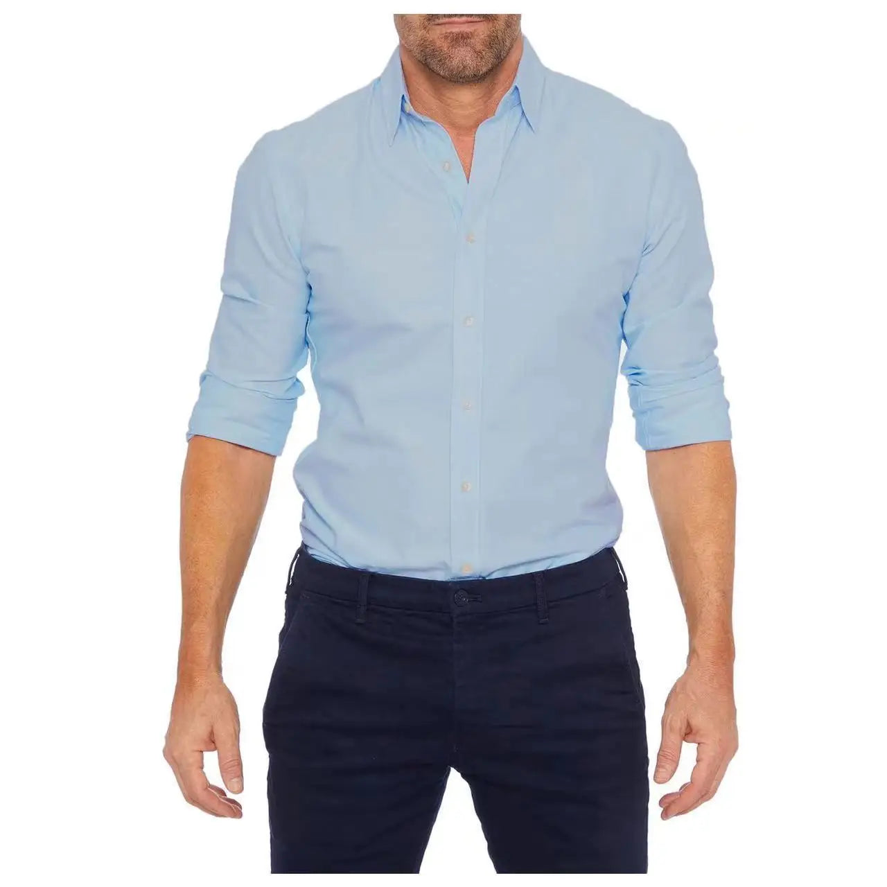 Adam – Men's Slim-Fit Light Blue Oxford Shirt