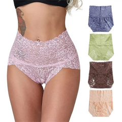 Emily - High-Waisted Floral Lace Panties