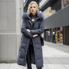 Amelia - Elegant Hooded Parka with Faux Fur Collar