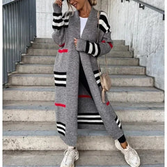 Alex - Striped Knit Cardigan Coat