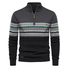 James - Striped Half-High Neck Sweater