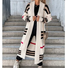 Alex - Striped Knit Cardigan Coat