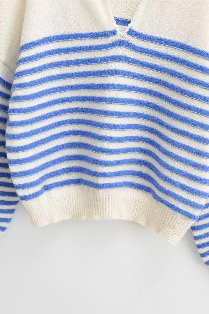 Sarah - striped v-neck blouse